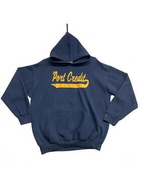 Vicioso Port Credit Navy Blue Hoodie Sweatshirt On Gildan Tag Size Large